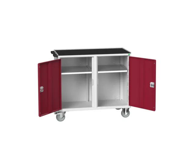 montagetafel 965x1050x550mm staalblad 2 kasten RAL7035 front RAL3004