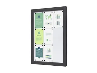 Outdoor Vergrendelbaar Notitiebord Slim 9xA4 Antraciet - 1