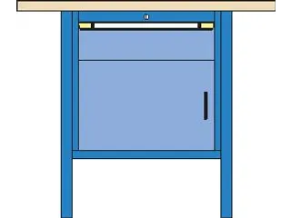 werkbank HxBxD 845x1000x700mm multiplexblad RAL7035 front RAL7035 - 1