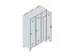 locker voor scheiding van kleding,HxBxD 1950x1200x500mm,3vak