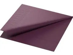 Serviette Duni 3 épaisseurs Pli 1/4 33x33cm Plum 8x 125 pièces