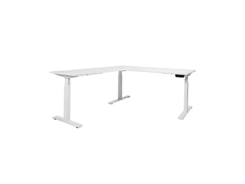 Dextro Plus L-onderstel hoekbureau elektrisch Zit-Sta 120-180 Wit V2