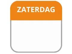LabelLORD PL Dagetiket Zaterdag 25x25mm Oranje Flushlabel 1000 stuks