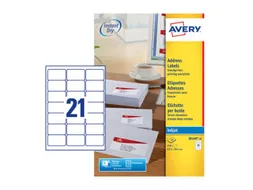Adresetiket Avery J8160-10 63.5x38.1mm Inkjet Wit 210 Stuks