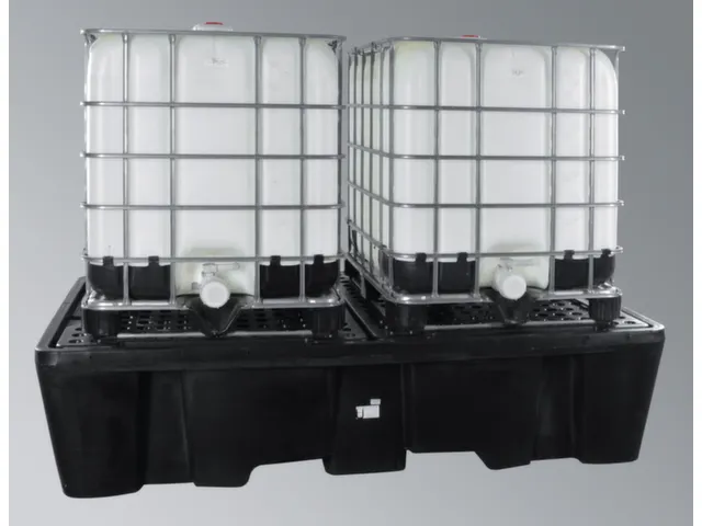 PE-opvangbak,v. 2xIBC,opvangvol. 1000l,HxBxD 575x2450x1450mm