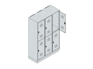 dubbeldekse locker,HxBxD 1950x1200x500mm,3x2vak.,vak B 400mm - 6