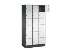 lockerkast,RAL 7021/RAL 7035,HxBxD 1950x920x500mm,3x6vakken,cil.-slot