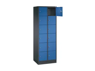 lockerkast,HxBxD 1950x620x500mm,2x6vakken,cil.-slot,sokkel - 1