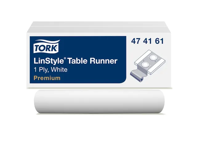 Tafelloper Tork LinStyle duurzaam 1-laags 120x40cm wit 474161