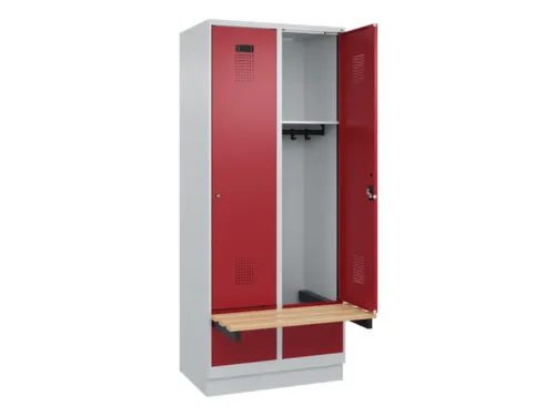 locker met bank,HxBxD 1950x800x815mm,2vak,vak B 400mm,cilinderslot