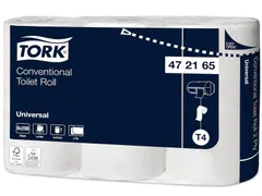 Tork Traditioneel Toiletpapier, 2-laags, 23,8mtr/9,4cm, 200vel/rol, 12