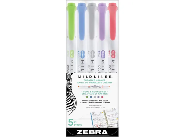 MILDLINER markeerstift Cool 5 x assorti kleuren dubbele punt