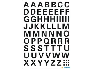 Etiket Herma 4158 10mm Letters A-Z Zwart Folie 63 stuks - 4