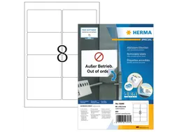 Etiket HERMA 10308 96x63.5mm verwijderbaar wit 800 stuks