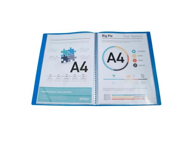 Protège-documents en polypropylène souple OPAK 100 vues - A4 - Bleu