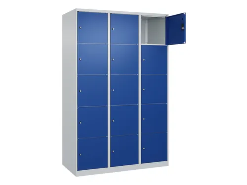 lockerkast,HxBxD 1850x1200x500mm,3x5vakken,vak B 400mm,cil.-slot