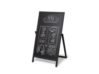 Krijtstoepbord Houten A-Bord Flip 55x105cm Zwart - 1