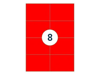 Gekleurde Etiketten 105x74mm Fluor Rood 42320 - 2