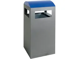 afvalbak,v. buiten,40l,HxBxD 815x350x350mm,legbord,romp staal RAL7016