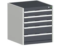 ladekast HxBxD 700x650x525mm 5laden romp RAL7035 front RAL7016