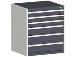 ladekast HxBxD 900x800x525mm 6laden romp RAL7035 front RAL7016