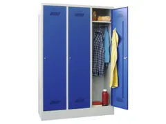 lockerkast,HxBxD 1850x1200x500mm,3vak,RAL7035,front RAL7016