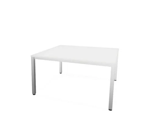 vergadertafel HxBxD 74x140x140cm vierkant Bl-wit 4voeten alu