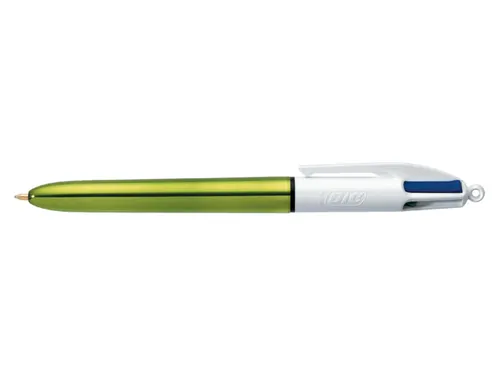 Balpen Bic 4kleuren shine medium zilver