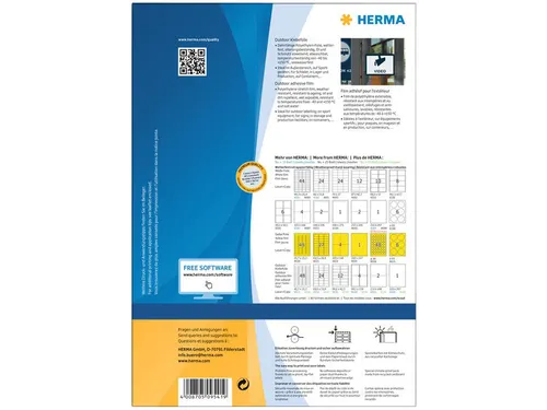 HERMA 9541 Weervast Outdoor folie-etiket A4 210x148mm Wit 80 stuks