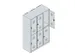 dubbeldekse locker,HxBxD 1850x1200x500mm,3x2vak.,vak B 400mm,cil.-slot
