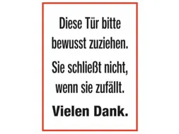 deurbord,Deze deur goed dichttrekken.,folie,rood/wit/zwart,zelfklevend