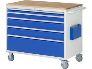 gereedschapswagen 975x1145x650mm beukblad 450kg 5 laden RAL5010 - 1