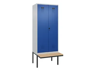 PBM-locker met bank,HxBxD 2120x800x815mm,2vak,vak B 400mm,draaigrendel - 2