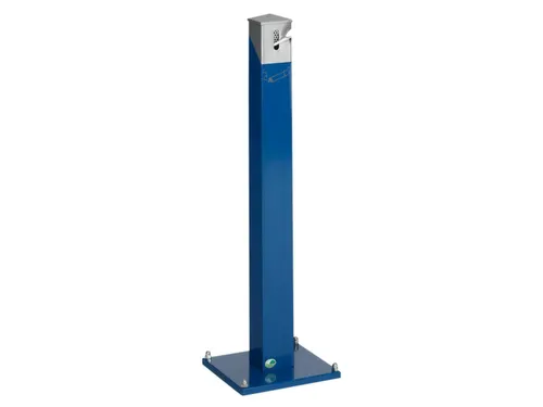 Staande Asbakzuil 2 liter H 1005mm Rechthoekig Ral5010 Zilverkleurig