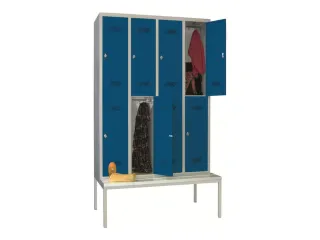 banklocker,dubbeldeks,HxBxD 2150x1200x800mm,RAL7035,front RAL5010 - 1
