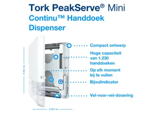 Tork 552550 H5 Elevation PeakServe Mini Continu Dispenser Wit - 4