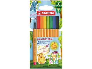 Fineliner STABILO point 88 Animal Vibes mini fijn assorti 8 stuks - 1