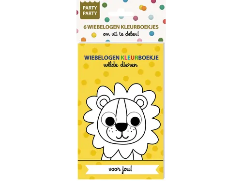 Interstat Party Party Wiebelogen 6 Uitdeel-kleurboekjes Wilde dieren