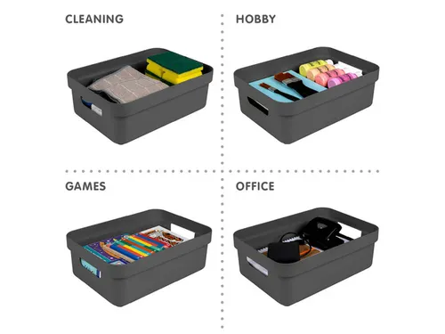 Sigma Home opbergbox 9L antraciet - 35x24,6x12,2cm