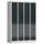 Lockerkast 1800x1185x500mm 4x4 vakken cilinderslot, sokkel, RAL7016