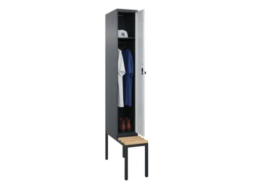 locker met bank,HxBxD 2120x300x815mm,1vak,vak B 300mm,draaigrendel