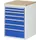 ladekast 825x580x650mm 7laden cilinderslot RAL7035 RAL5010 beuken
