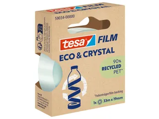 Plakband Tesa eco&crystal 59034 19mmx33m transparant blister - 3