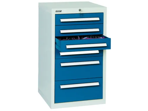 ladekast HxBxD 900x515x500mm 6laden vergrendeling RAL7035 RAL5010