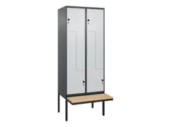 Z-garderobekast,HxBxD 2120x800x815mm,4vak,vak B 400mm,draaigrendel