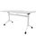 klaptafel,HxBxD 750x1400x800mm,hoekig,T-voet wit,ovale buis,blad wit