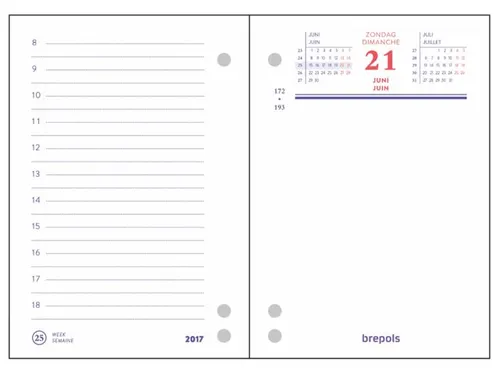 Omlegblok 2027 Brepols 1dag/2pagina's universele ponsing