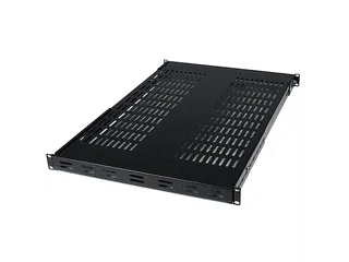 1U verstelbaar geventileerd rack shelf universeel 19'' rackschap zwart - 1