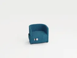 fauteuil,1-zits,stof blauw,HxBxD 760x860x760mm,stekkerdoos,2xUSB