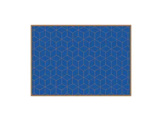Placemat 45x32cm PVC Hexagon Blauw-Bruin 6 Stuks - 1